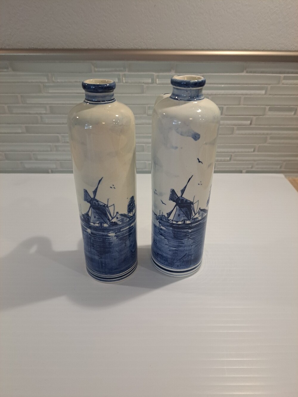 2 Delt Ceramic Decanter Bottles
